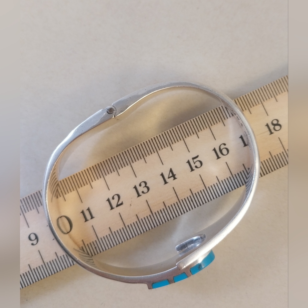 Sterling Silver and Turquoise Bracelet - Picture 7 of 16